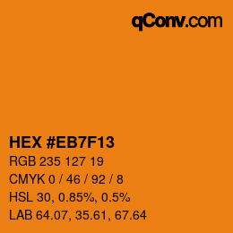 Color code: HEX #EB7F13 | qconv.com