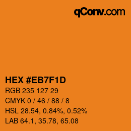 Color code: HEX #EB7F1D | qconv.com