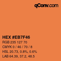 Color code: HEX #EB7F46 | qconv.com