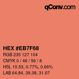 カラーコード: HEX #EB7F68 | qconv.com