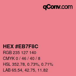 カラーコード: HEX #EB7F8C | qconv.com
