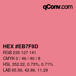 Color code: HEX #EB7F8D | qconv.com