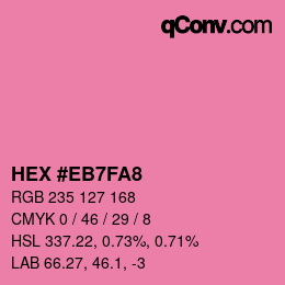 カラーコード: HEX #EB7FA8 | qconv.com