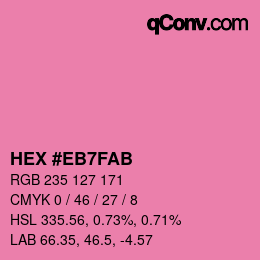カラーコード: HEX #EB7FAB | qconv.com