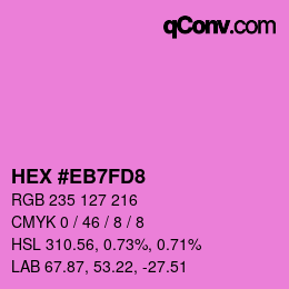 Farbcode: HEX #EB7FD8 | qconv.com