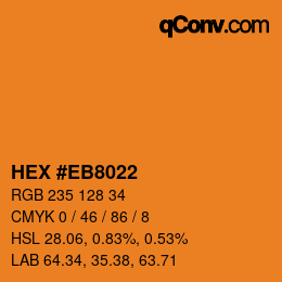 Color code: HEX #EB8022 | qconv.com