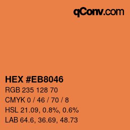 Color code: HEX #EB8046 | qconv.com
