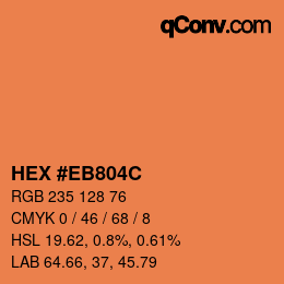 Color code: HEX #EB804C | qconv.com