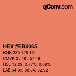 Color code: HEX #EB8065 | qconv.com