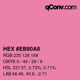 カラーコード: HEX #EB80A8 | qconv.com