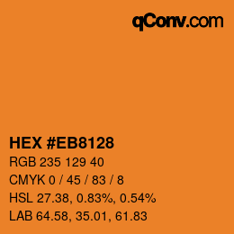 Color code: HEX #EB8128 | qconv.com