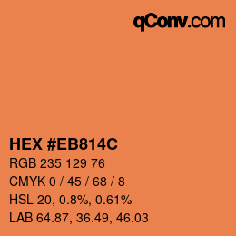 Color code: HEX #EB814C | qconv.com