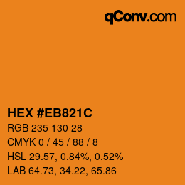 Color code: HEX #EB821C | qconv.com