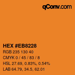 Color code: HEX #EB8228 | qconv.com