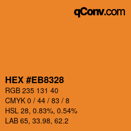Color code: HEX #EB8328 | qconv.com