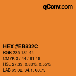 Color code: HEX #EB832C | qconv.com