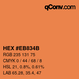 Color code: HEX #EB834B | qconv.com
