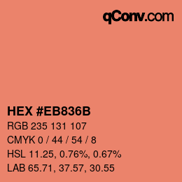 Color code: HEX #EB836B | qconv.com