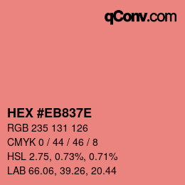 カラーコード: HEX #EB837E | qconv.com