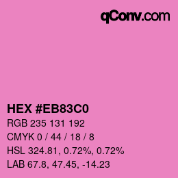 カラーコード: HEX #EB83C0 | qconv.com