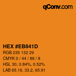 Color code: HEX #EB841D | qconv.com