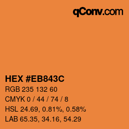 Color code: HEX #EB843C | qconv.com