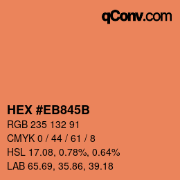 Color code: HEX #EB845B | qconv.com