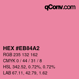カラーコード: HEX #EB84A2 | qconv.com