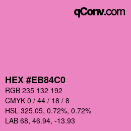 Farbcode: HEX #EB84C0 | qconv.com