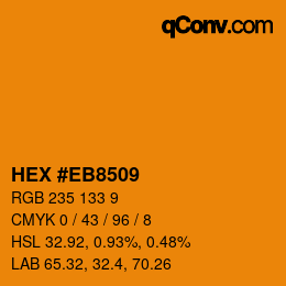 Color code: HEX #EB8509 | qconv.com