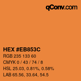 Color code: HEX #EB853C | qconv.com