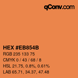 Color code: HEX #EB854B | qconv.com