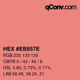 カラーコード: HEX #EB857E | qconv.com