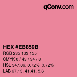 Color code: HEX #EB859B | qconv.com