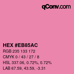 Color code: HEX #EB85AC | qconv.com