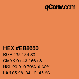 Color code: HEX #EB8650 | qconv.com