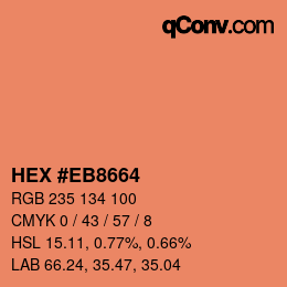 Color code: HEX #EB8664 | qconv.com