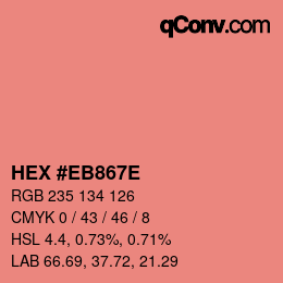 Color code: HEX #EB867E | qconv.com