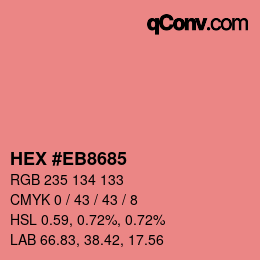 Color code: HEX #EB8685 | qconv.com