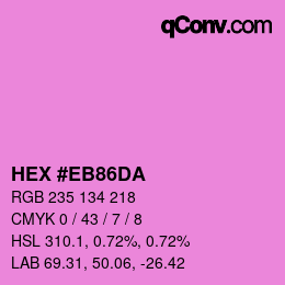 Color code: HEX #EB86DA | qconv.com