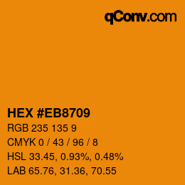 Color code: HEX #EB8709 | qconv.com