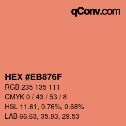 Color code: HEX #EB876F | qconv.com