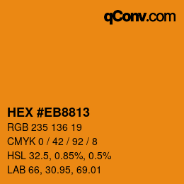 カラーコード: HEX #EB8813 | qconv.com