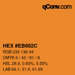 Color code: HEX #EB882C | qconv.com