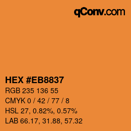 Color code: HEX #EB8837 | qconv.com