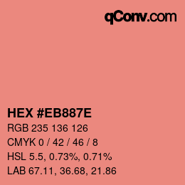 Color code: HEX #EB887E | qconv.com