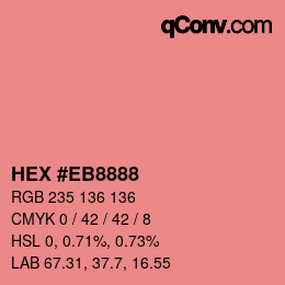 Color code: HEX #EB8888 | qconv.com