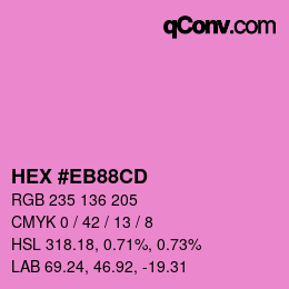 Color code: HEX #EB88CD | qconv.com