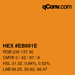 Color code: HEX #EB891E | qconv.com