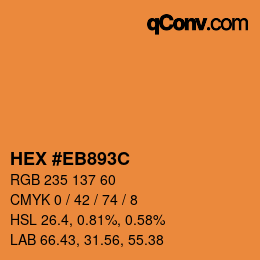 Color code: HEX #EB893C | qconv.com